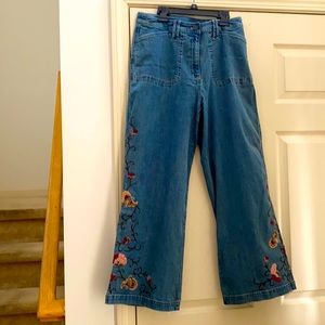 Embellished blue jeans
